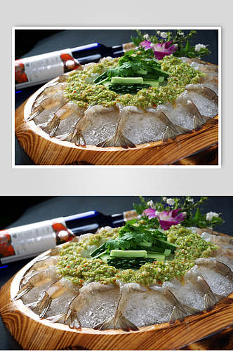 海鲜鲜虾刺身食物图片