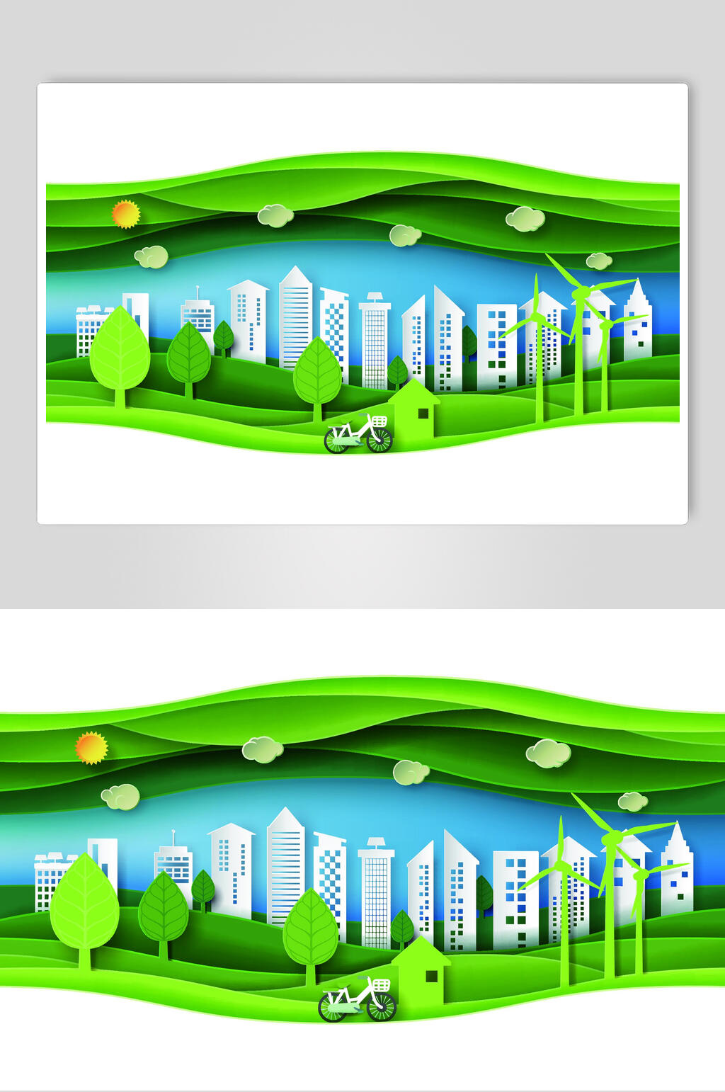 绿色城市 主题画图片