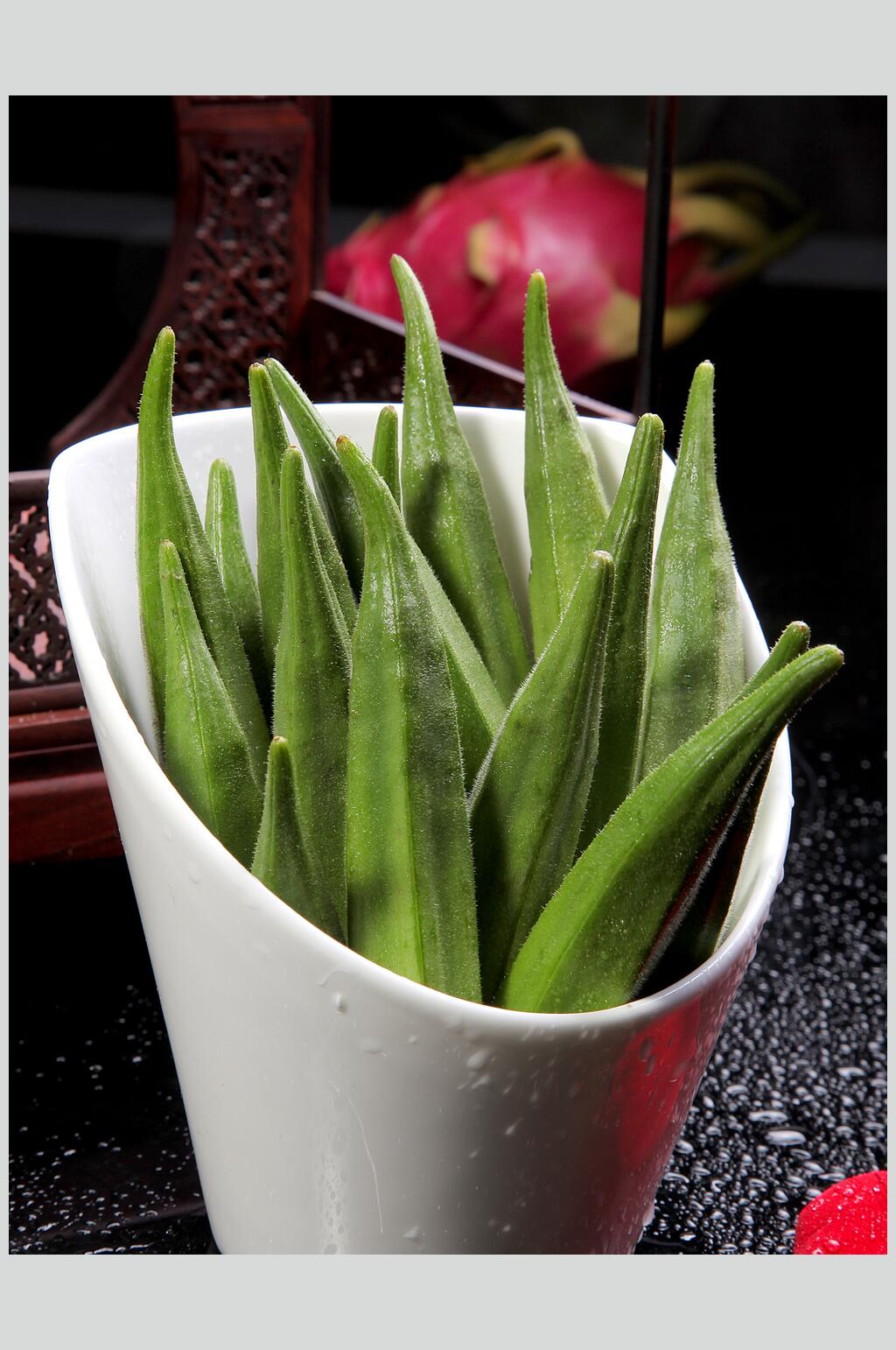 有机秋葵食物高清图片素材
