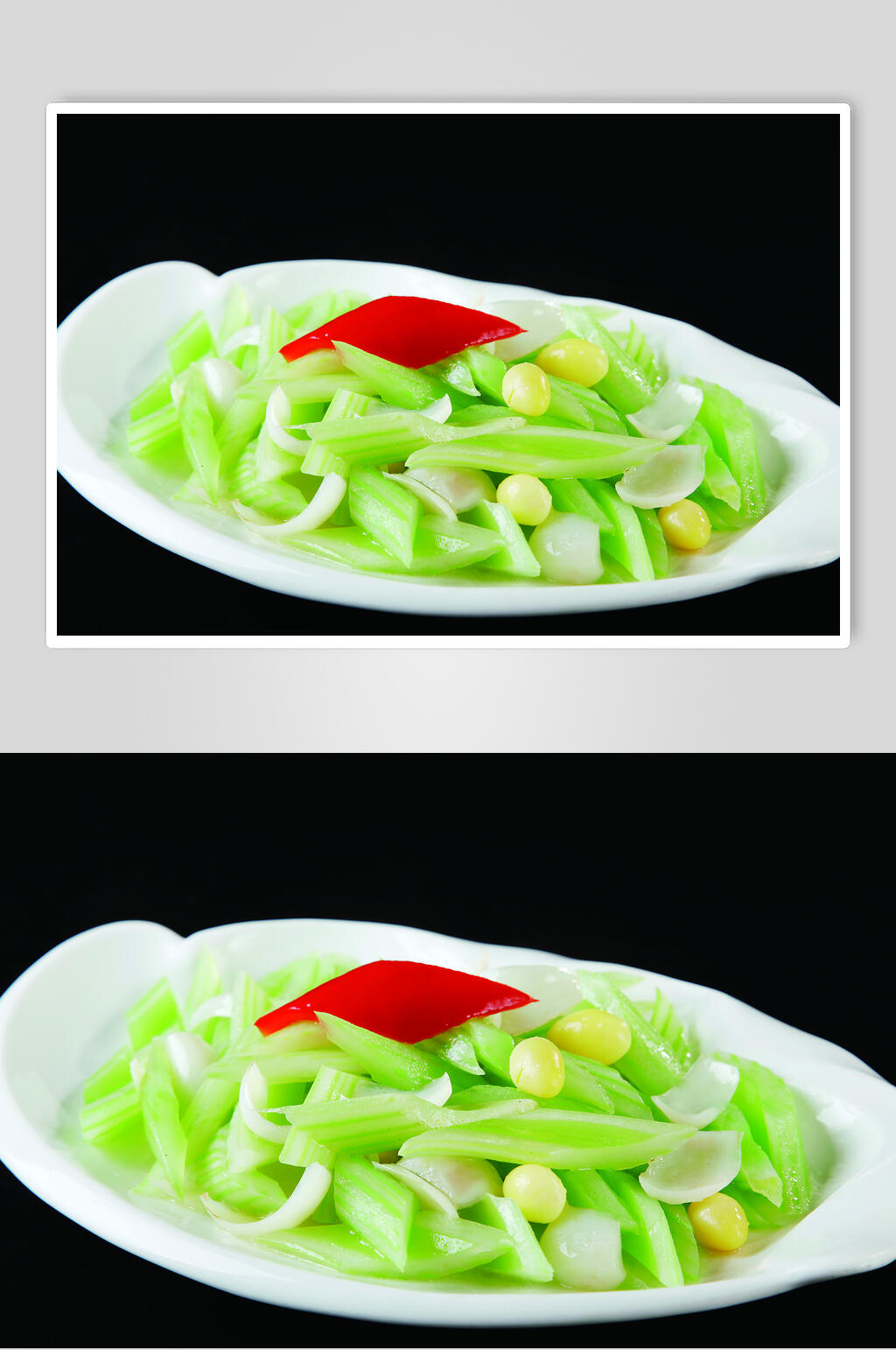 新鲜西芹炒百合餐饮高清图片素材