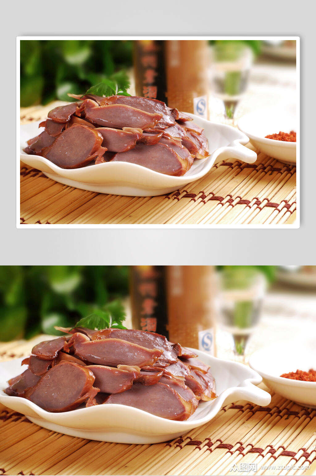 凉菜卤菌肝食物图片