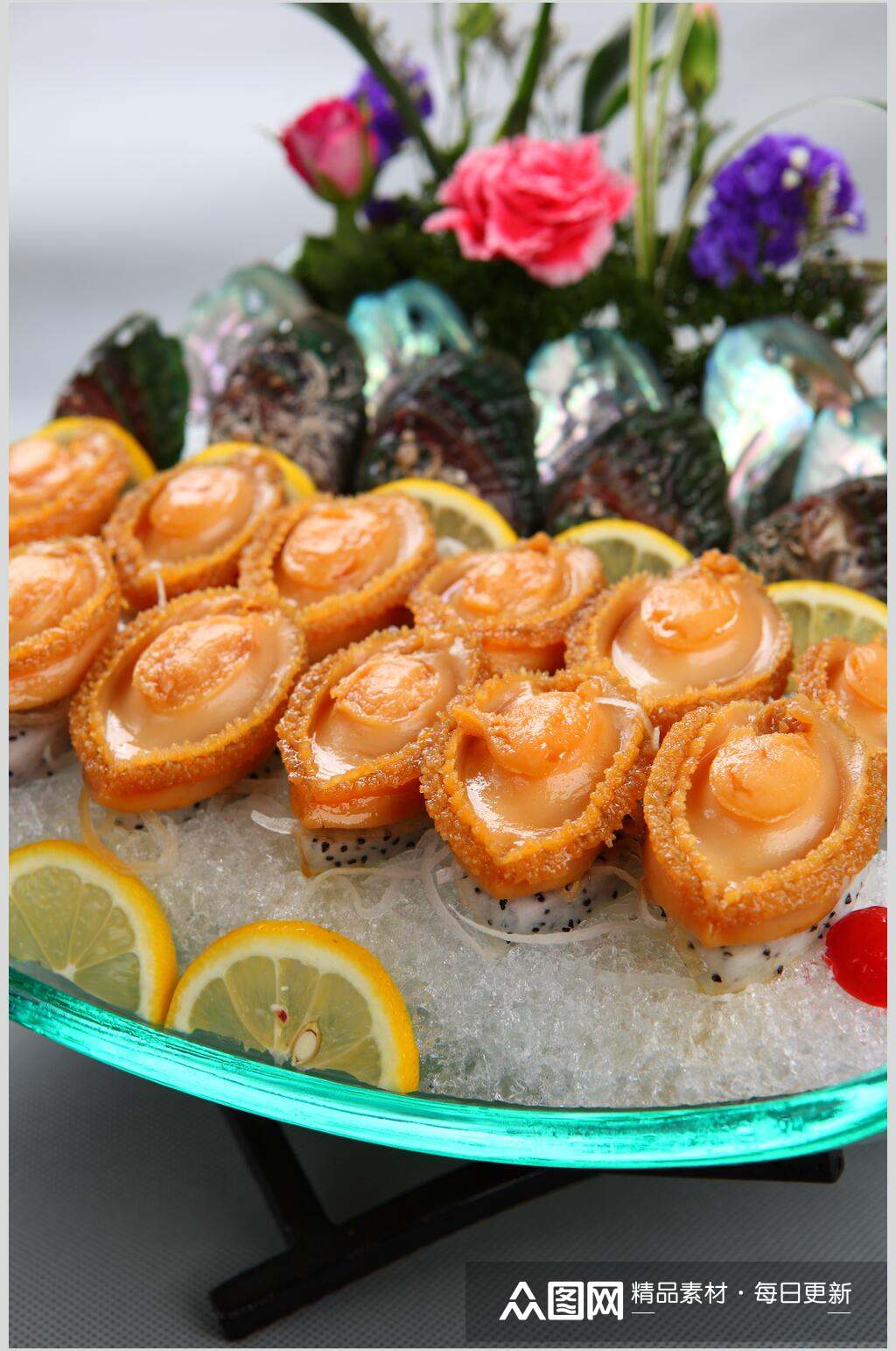 鲍鱼海鲜刺身拼盘食品摄影图片素材