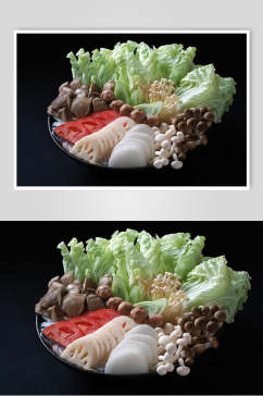 单点蔬菜拼美食摄影图片
