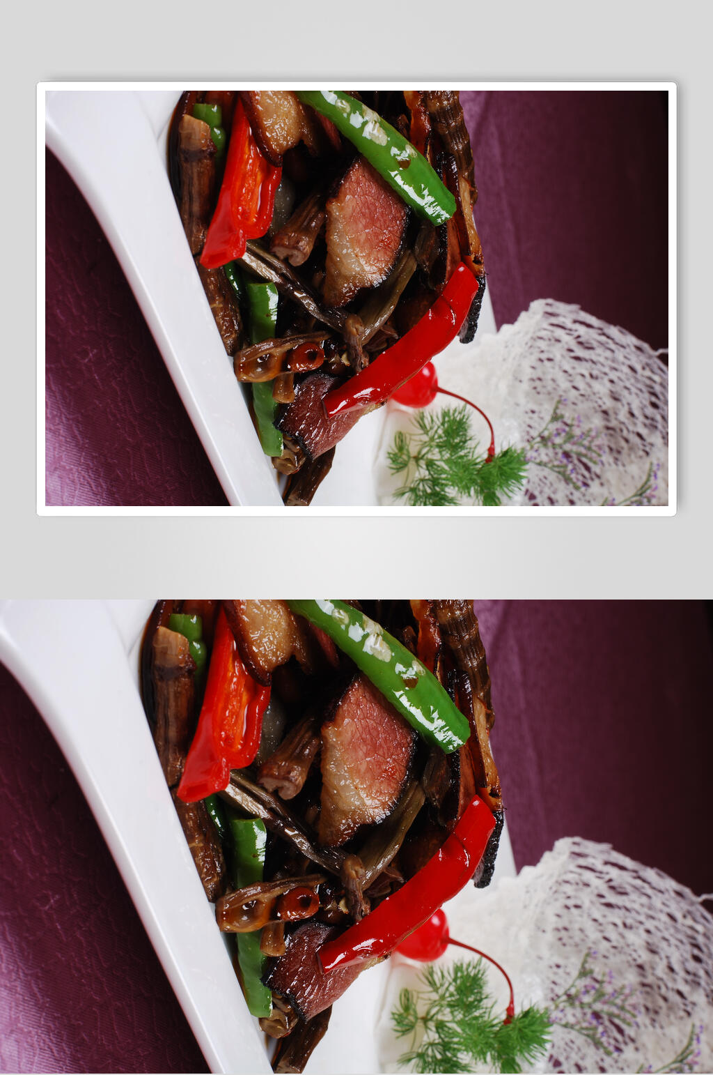 牛尾笋炒腊肉图片素材
