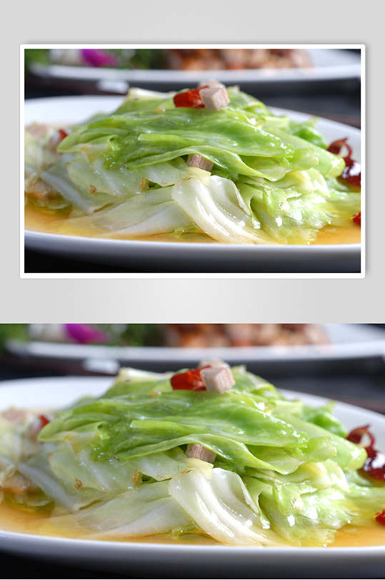 油渣手撕莲白摄影图片