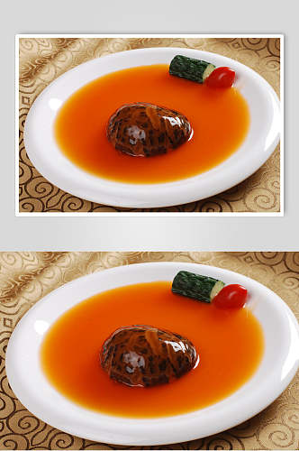 新鲜鲍汁扣花菇食品高清图片