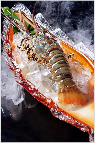 招牌海鲜龙虾食物图片