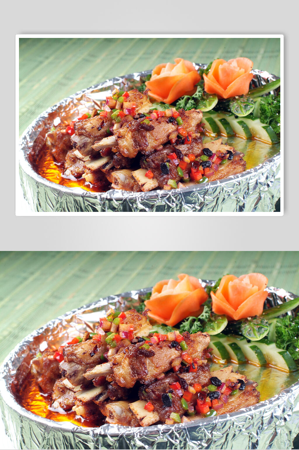 山寨烤排骨食物图片素材