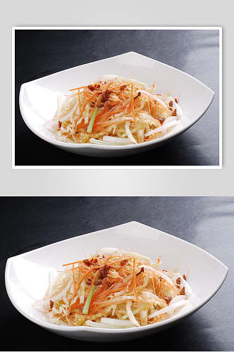 椰菜玉米芽炒粉条餐饮摄影图片