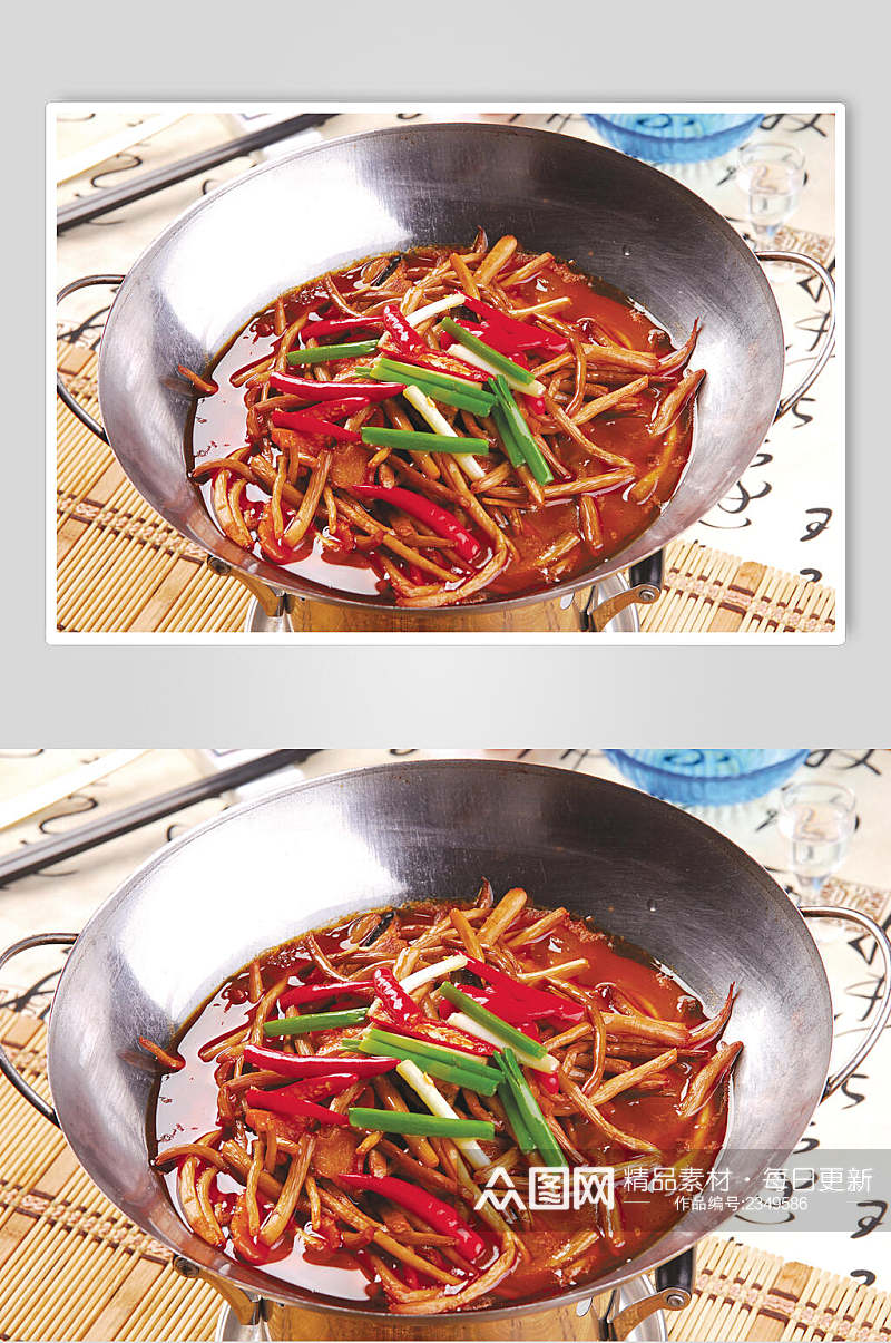 美味干锅茶树菇食品摄影图片素材