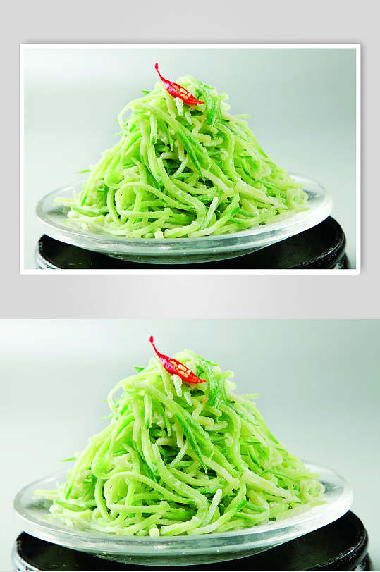 粉蒸黄瓜丝食品菜摄影图片