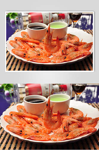 虾白灼虾食物高清图片