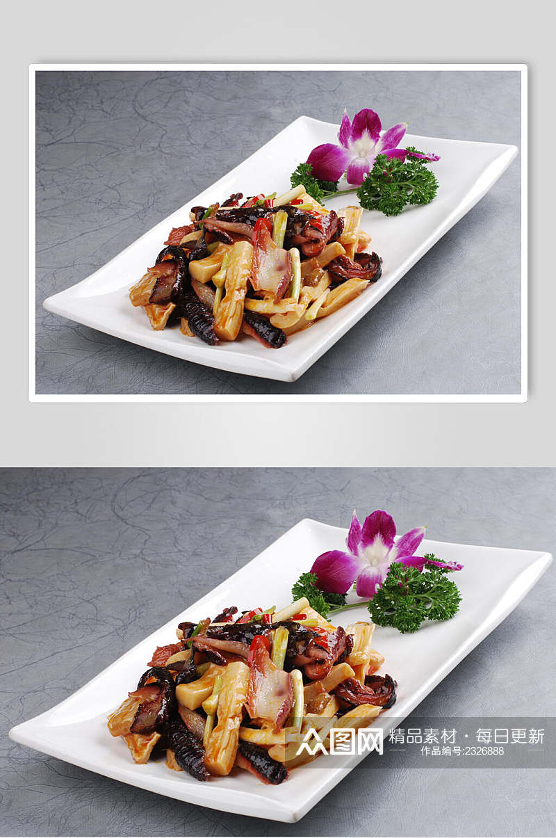 小炒海香菇餐饮摄影图片素材