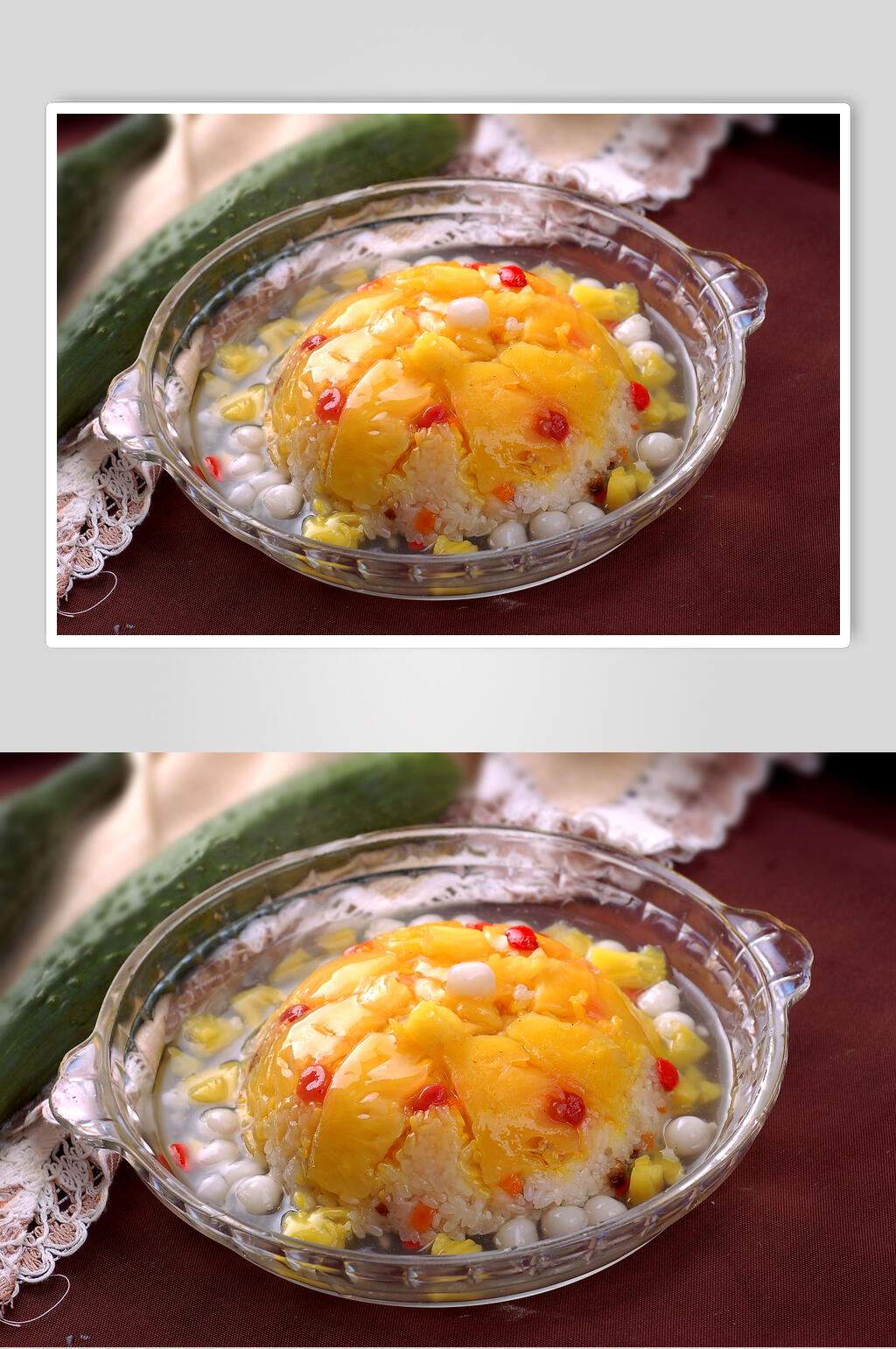 蒸水晶菠萝饭食物高清图片素材