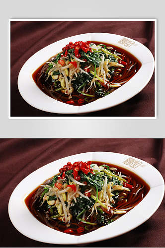 菠菜拌豆芽图片食物实拍图片