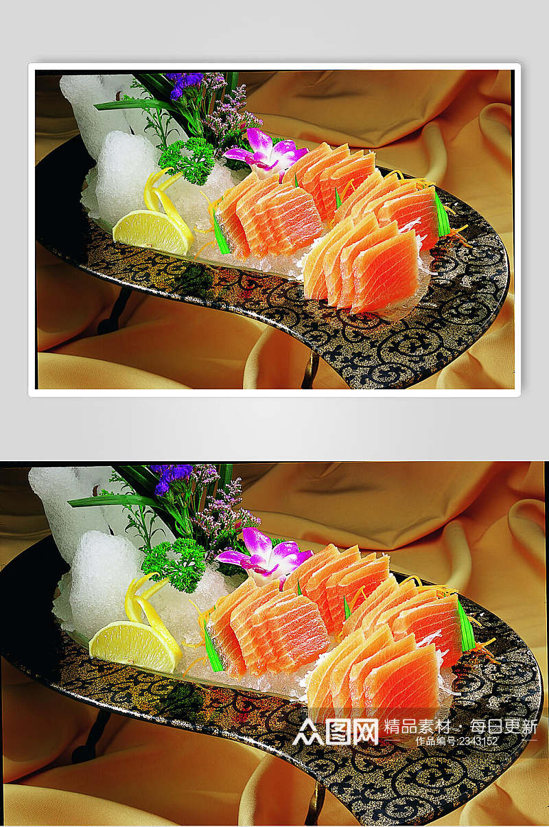 精致美食三文鱼刺身元例食品图片素材