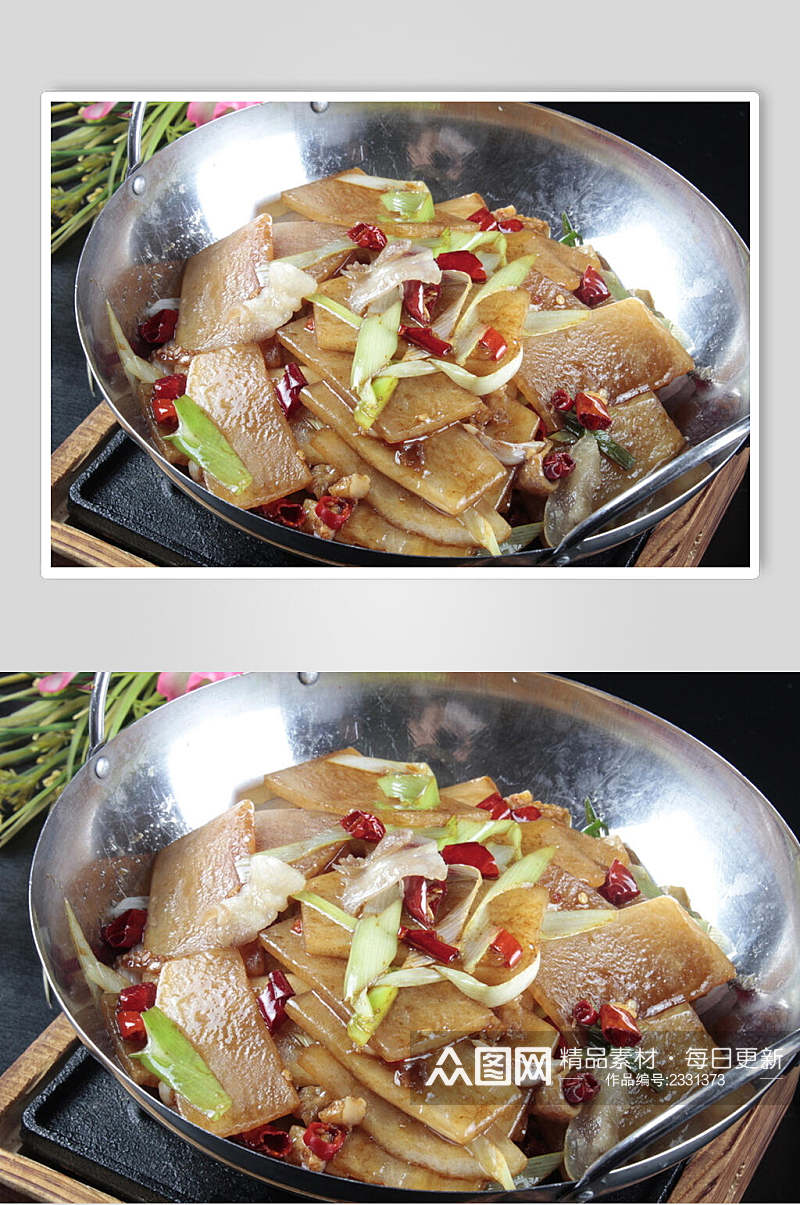 干锅萝卜烧肉食物高清图片素材