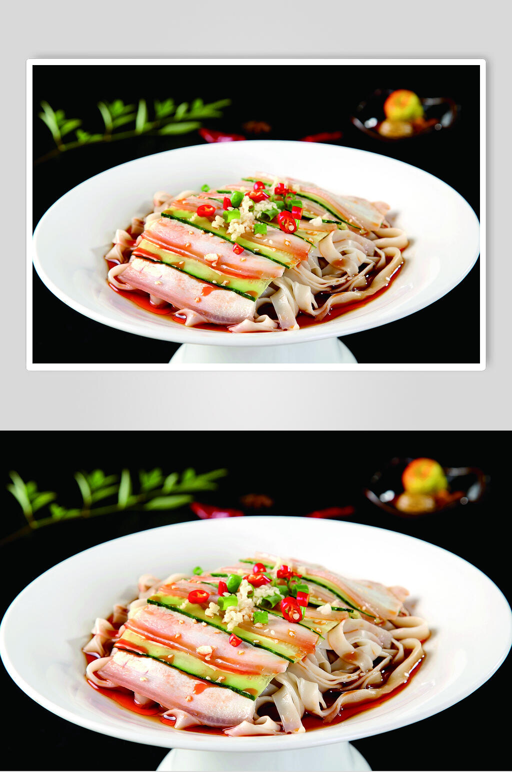 蒜泥白肉面食物图片素材