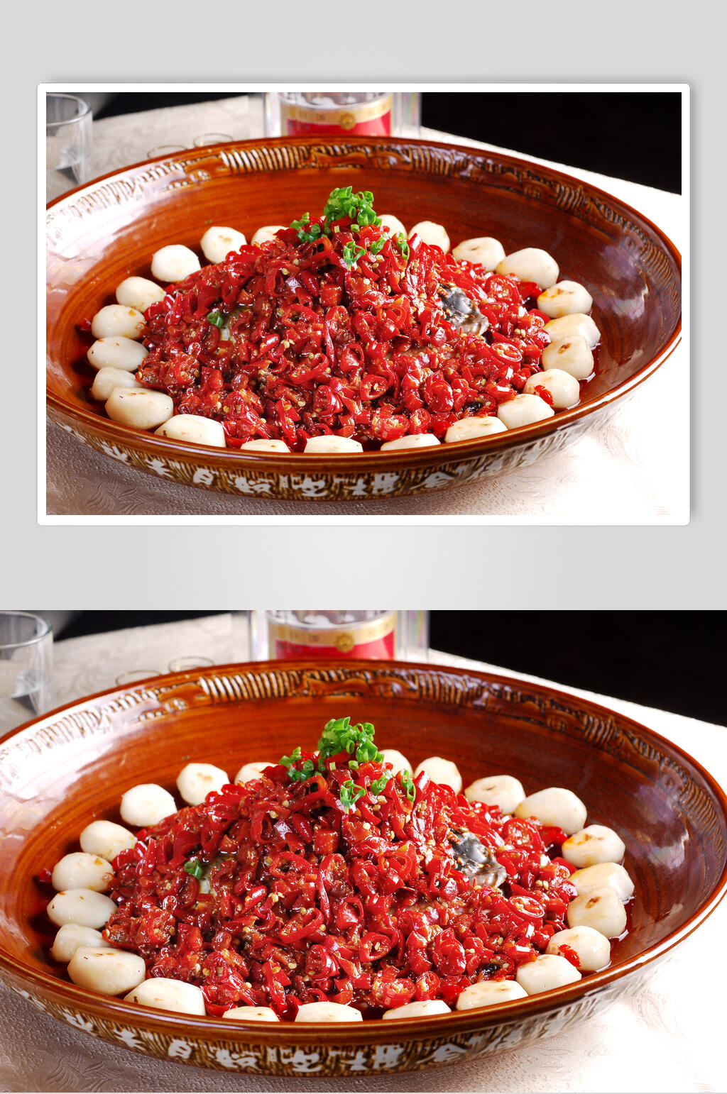 鹌鹑蛋剁椒鱼头食物图片素材