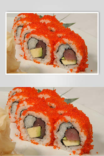 鱼籽寿司食物摄影图片