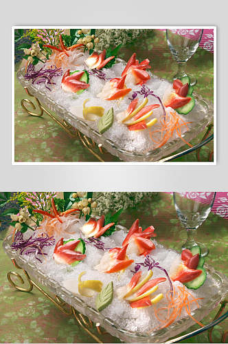 创意海鲜刺身拼盘食品高清图片