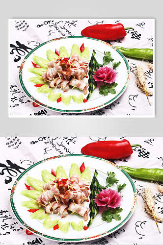 碧绿烟肉卷食物图片