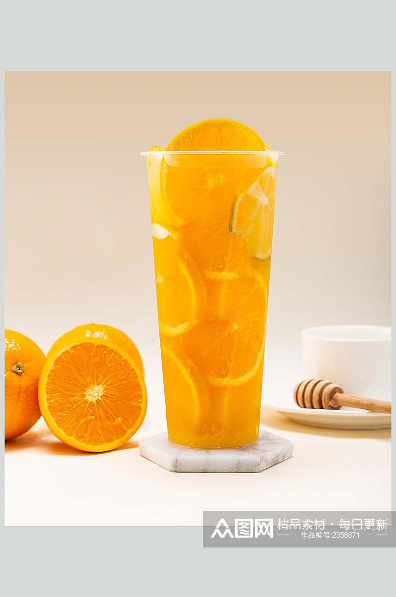 夏日冰凉美味橙汁饮品摄影图素材