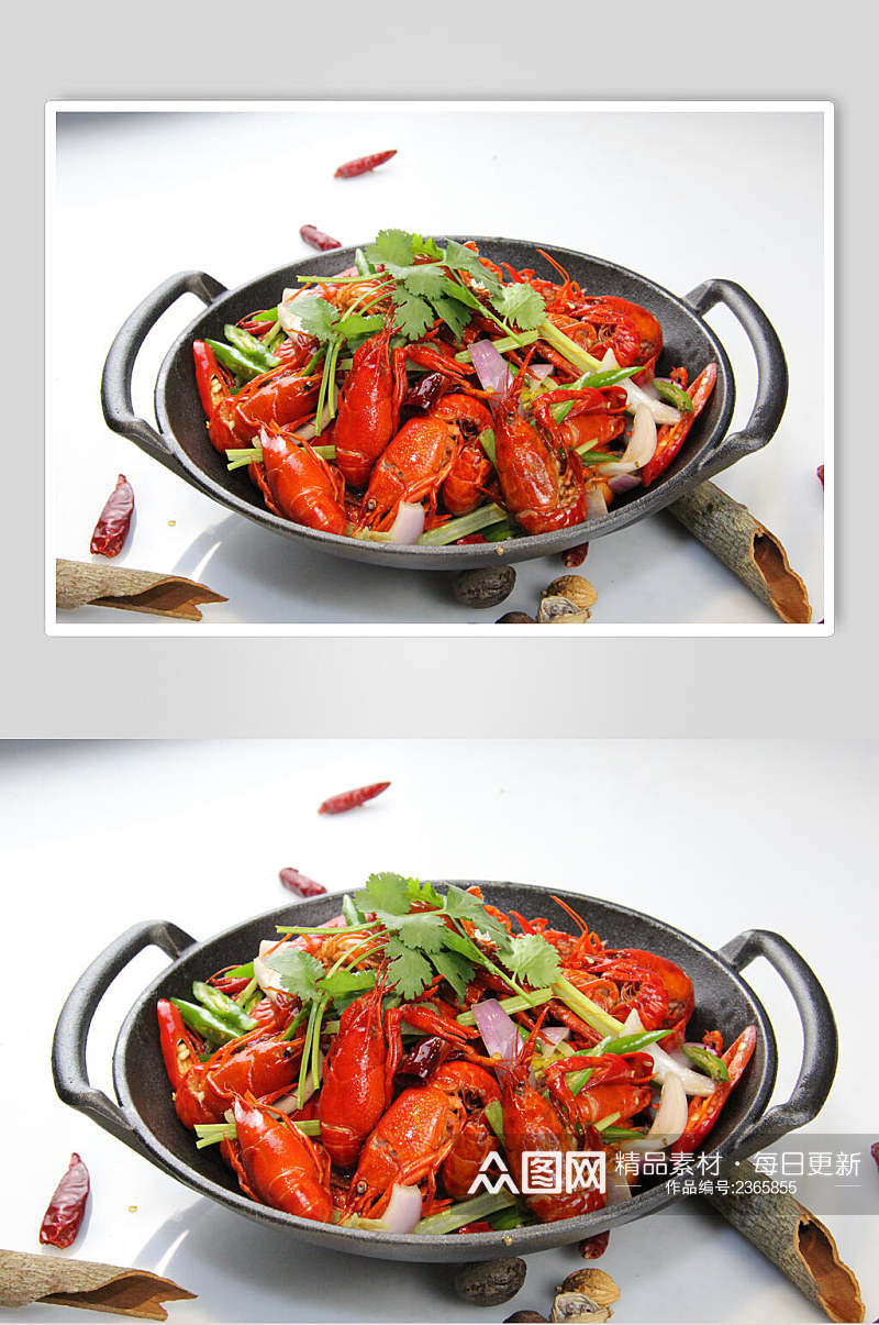 干锅麻辣小龙虾食品高清图片素材