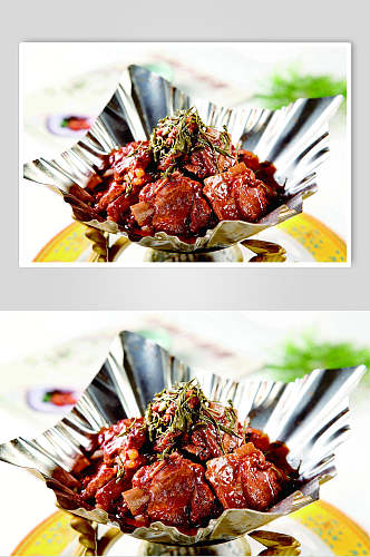 干锅茶香美排食品摄影图片