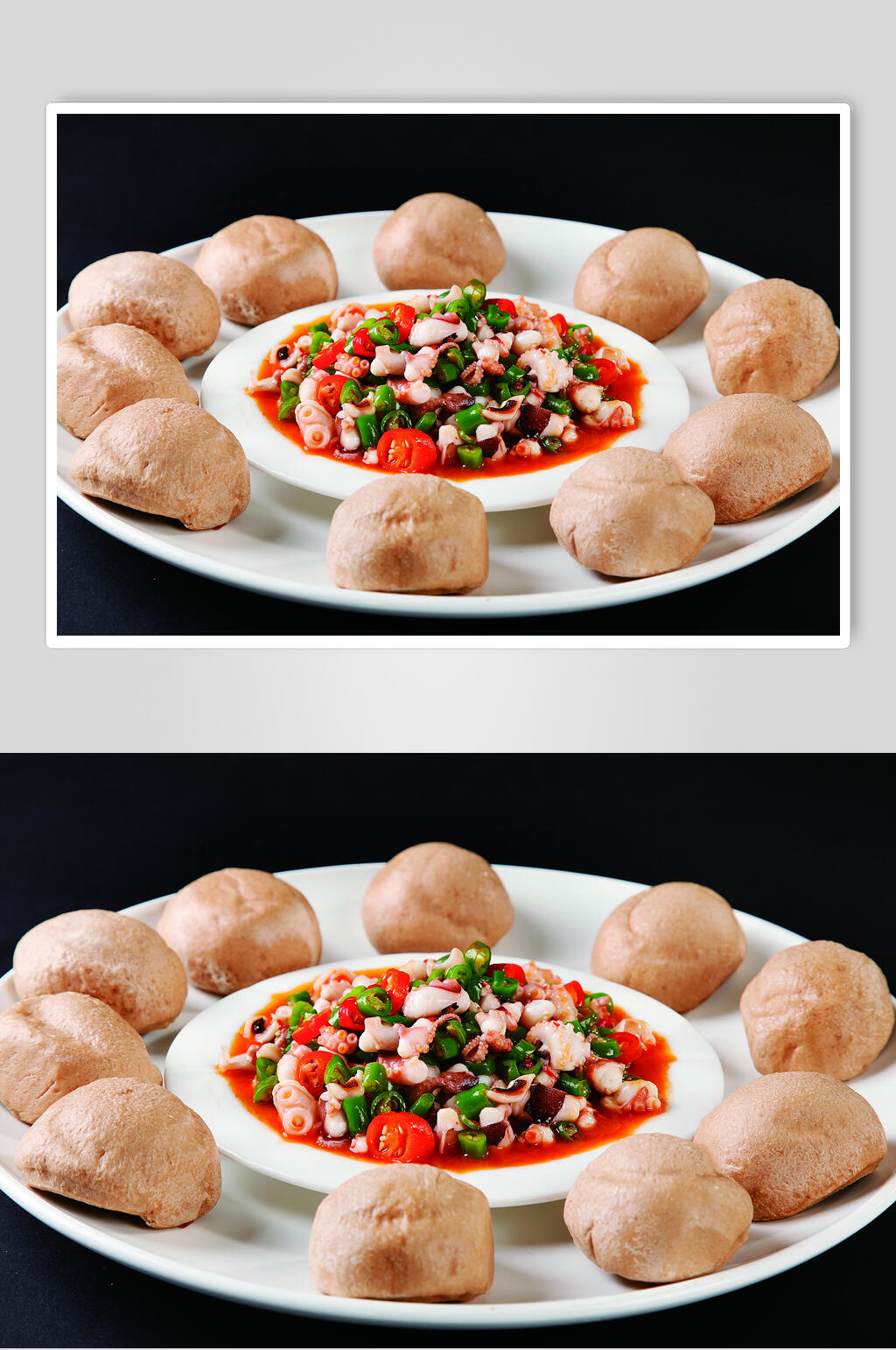 海鲜杂粮小面包食物高清图片素材