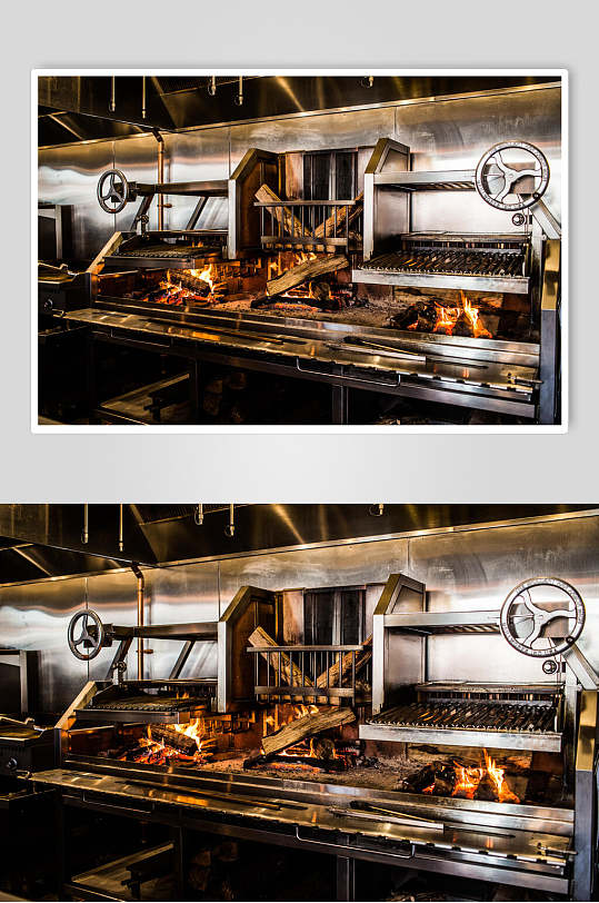 厨房烤架商业餐厅摄影图片