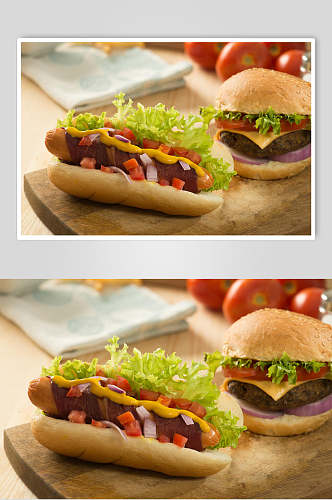招牌汉堡食物图片