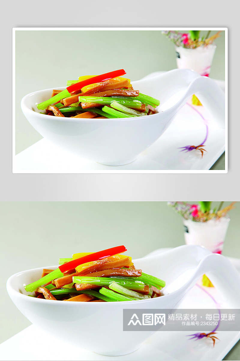 土芹鲍鱼菇食物图片素材