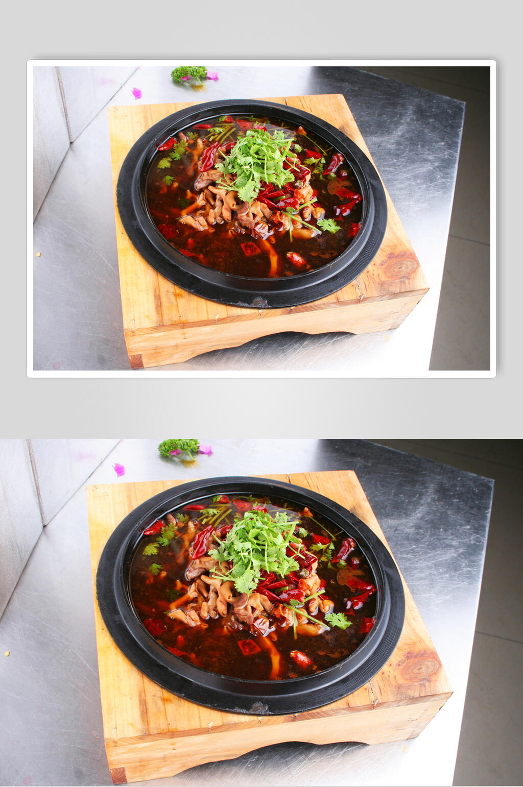 石锅血旺鸡杂食物摄影图片素材