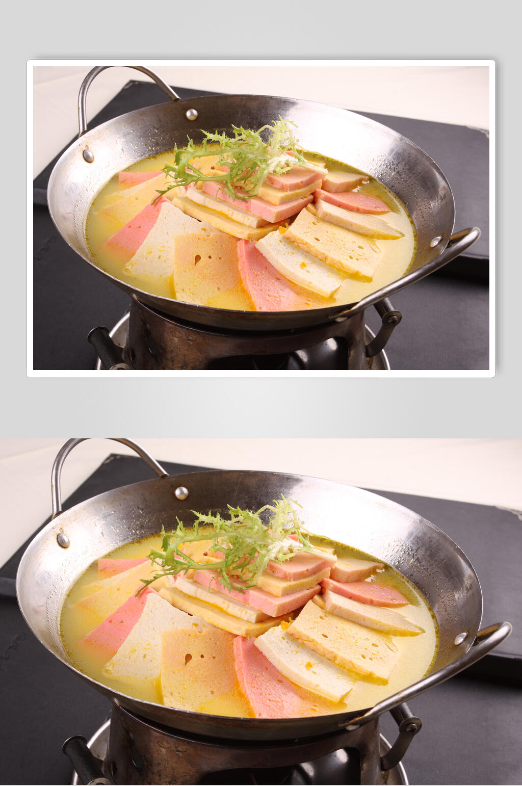 锅仔三色脆豆腐食物摄影图片素材