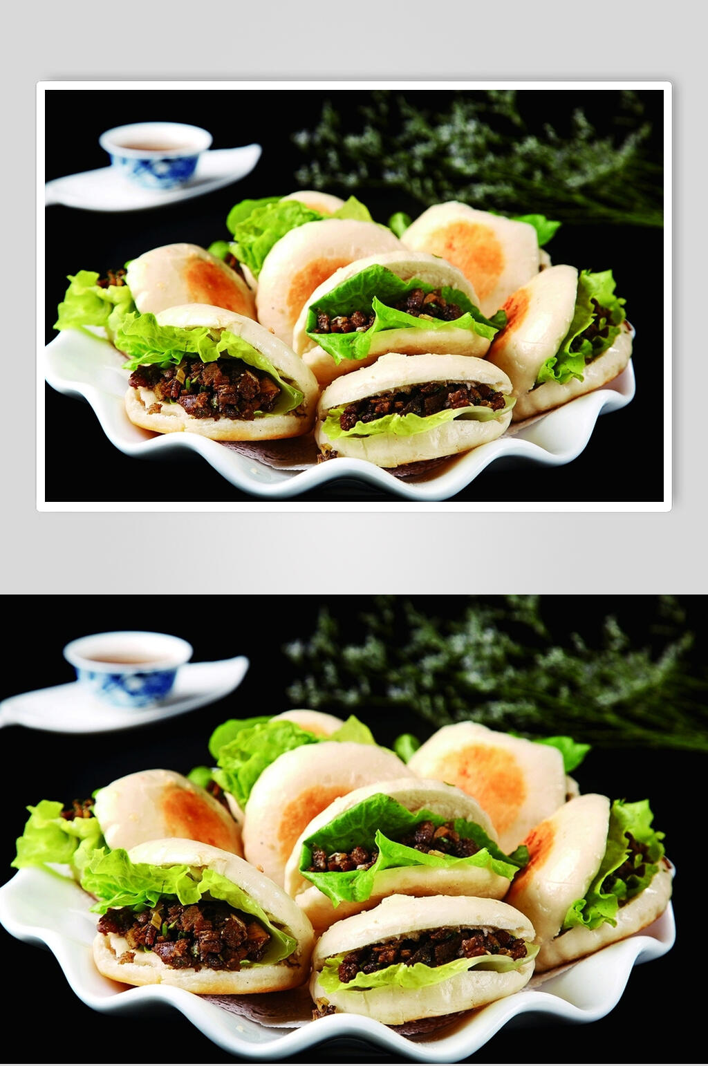 新派羊肉夹馍食品高清图片素材