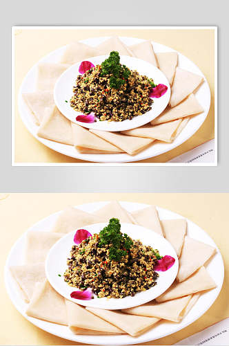 野菜小豆腐卷饼餐饮图片
