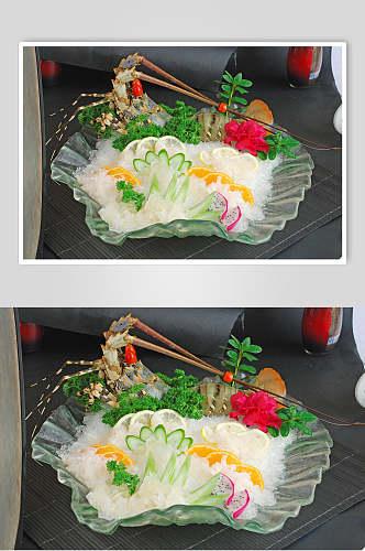 精品海鲜刺身拼盘食品摄影图片