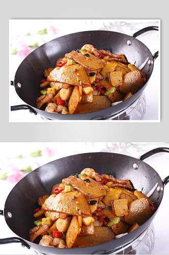香辣干锅土豆片食物图片