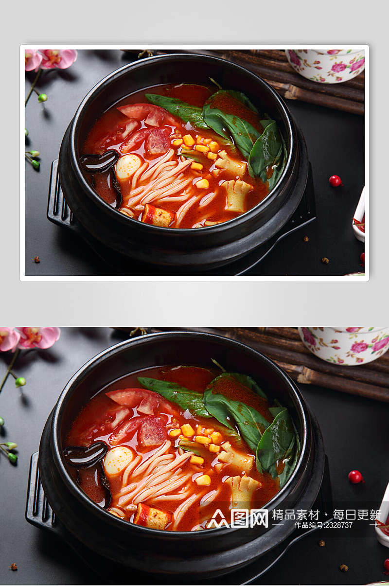红油砂锅米线图片素材