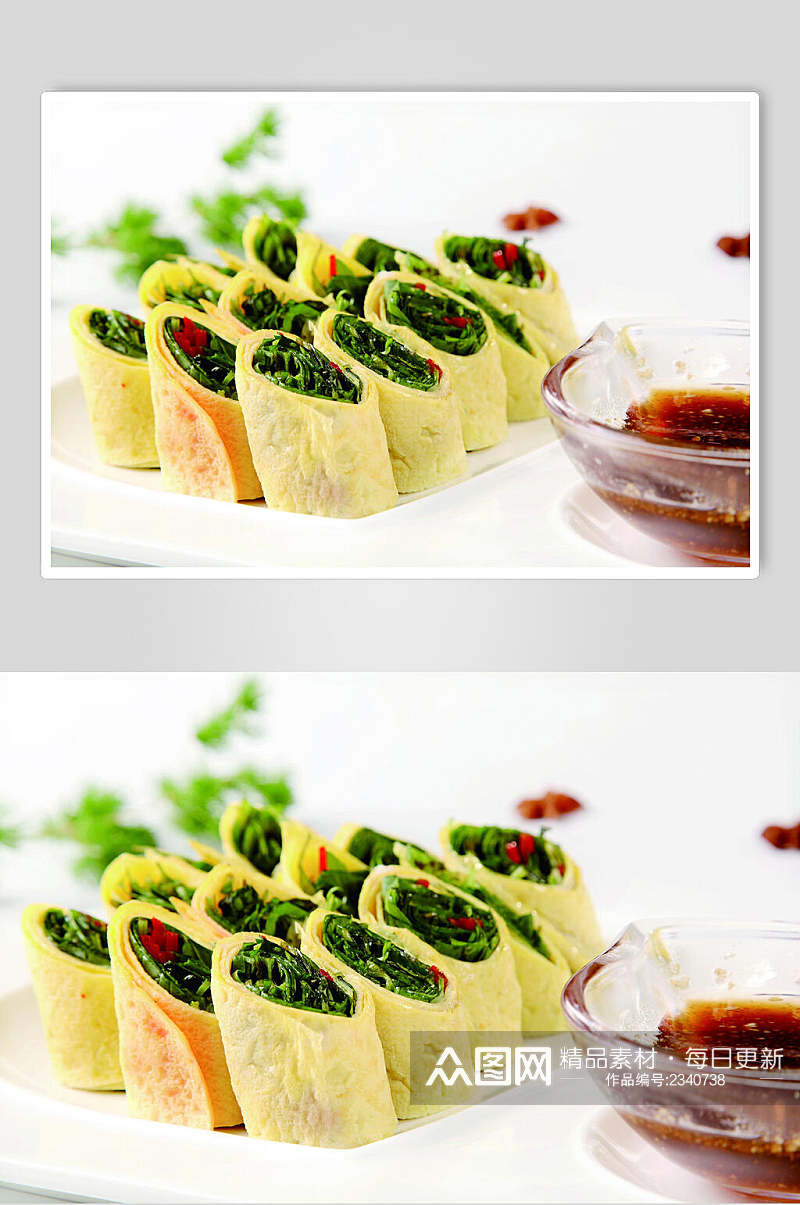 丽花素菜卷食物图片素材