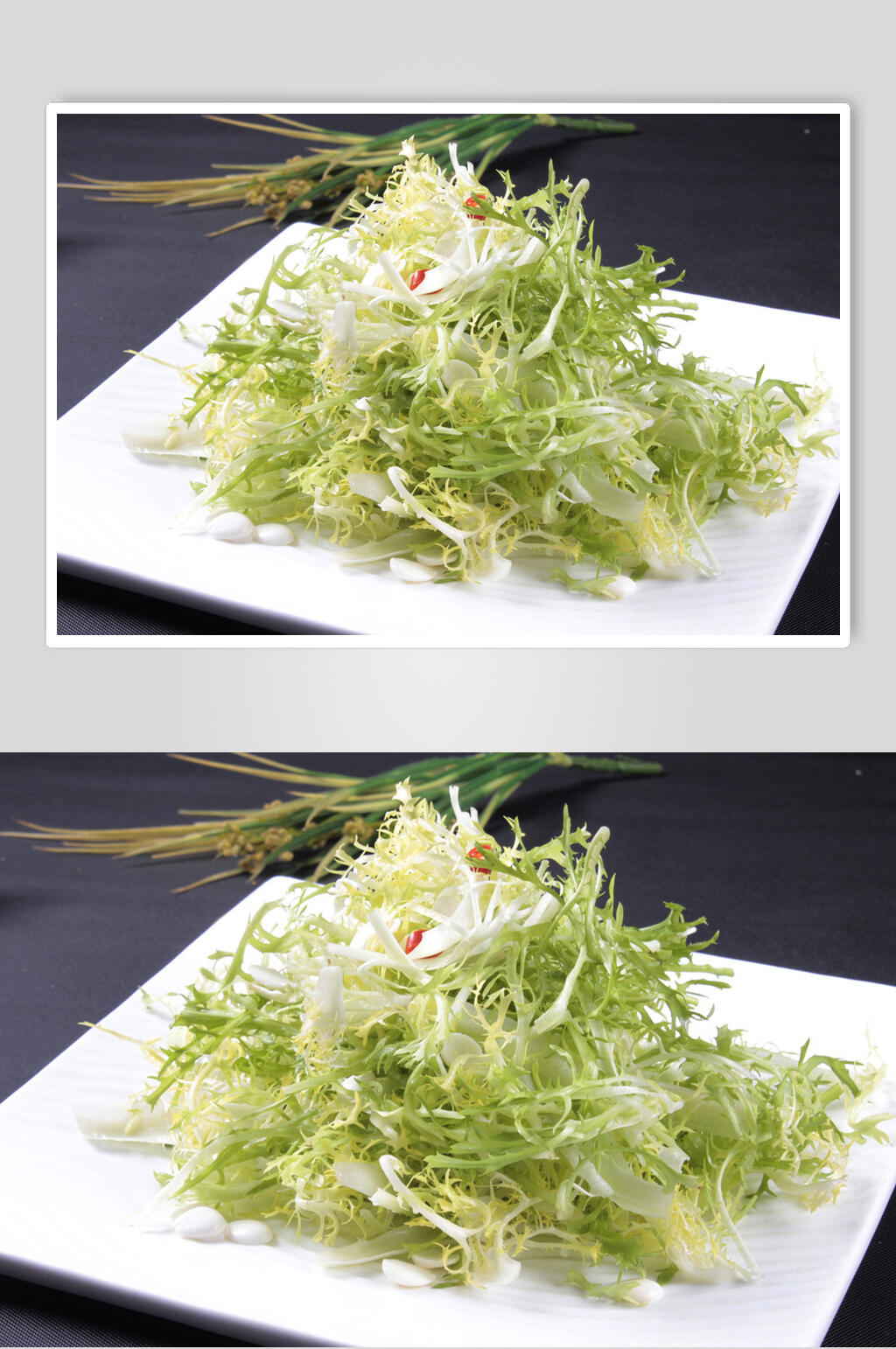杏仁拌苦菊食品高清图片素材