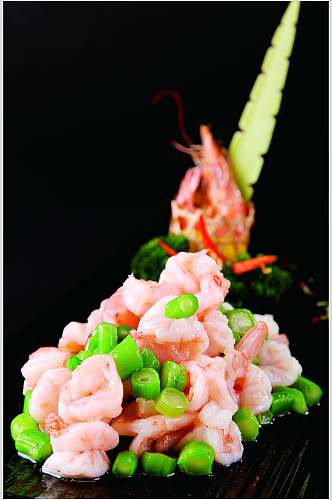 翡翠虾仁餐饮食品图片