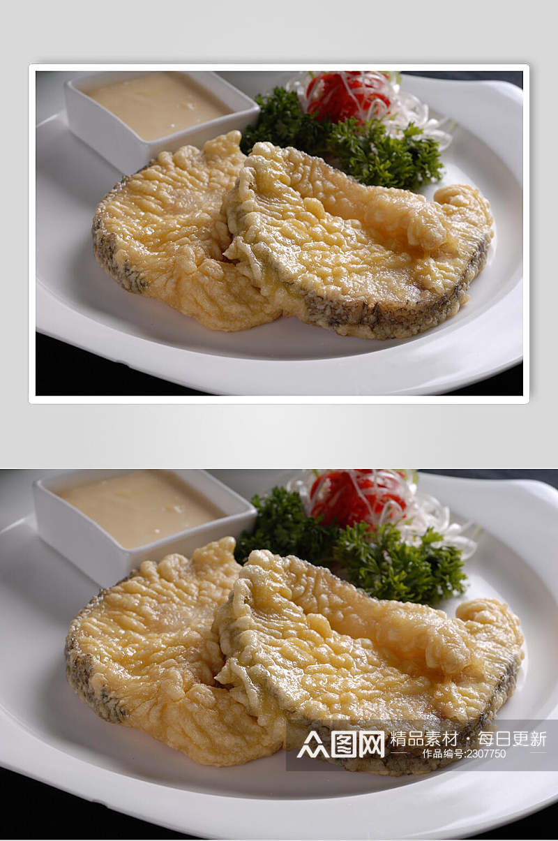 粤菜香煎银鳕鱼摄影图片素材