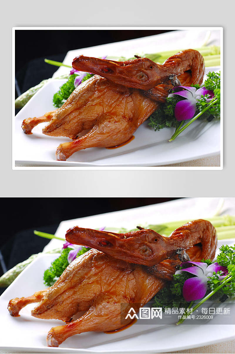 脆皮香鸭食品摄影图片素材