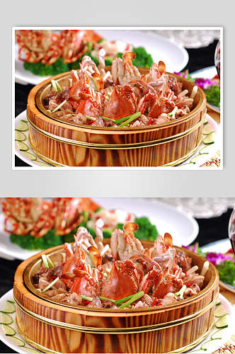 铜盆滑鸡蒸花蚧食品高清图片