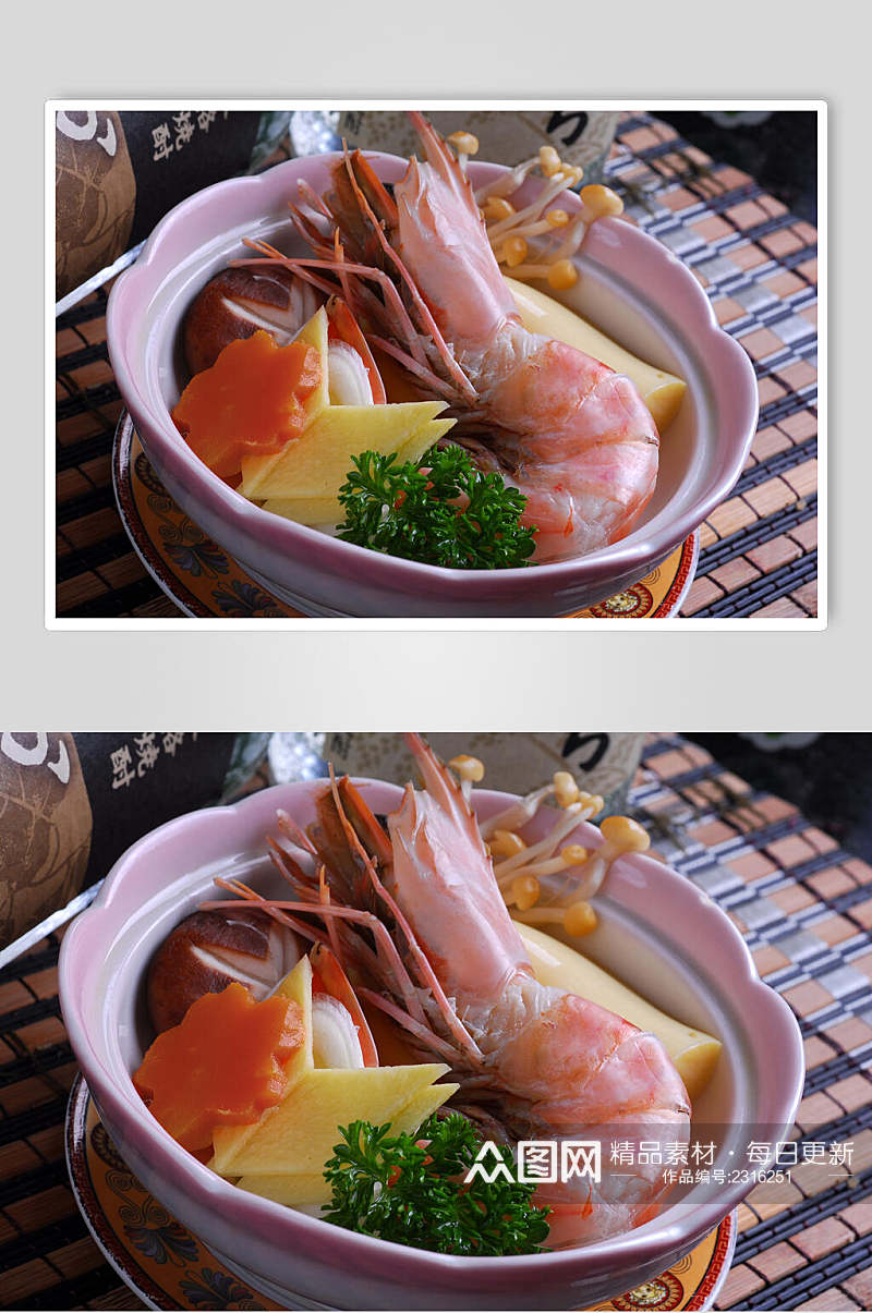蒸物虾酒蒸食物高清图片素材
