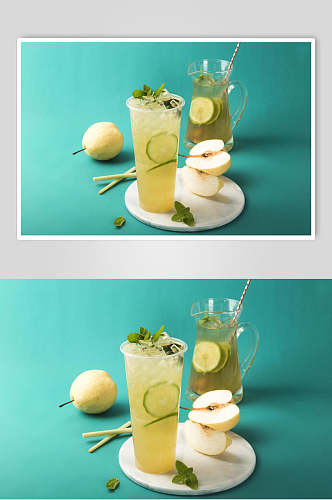 柠檬水清新水果茶奶茶摄影图