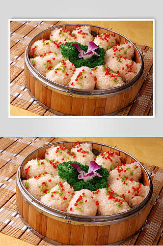 蒸菜糯米排骨食物图片