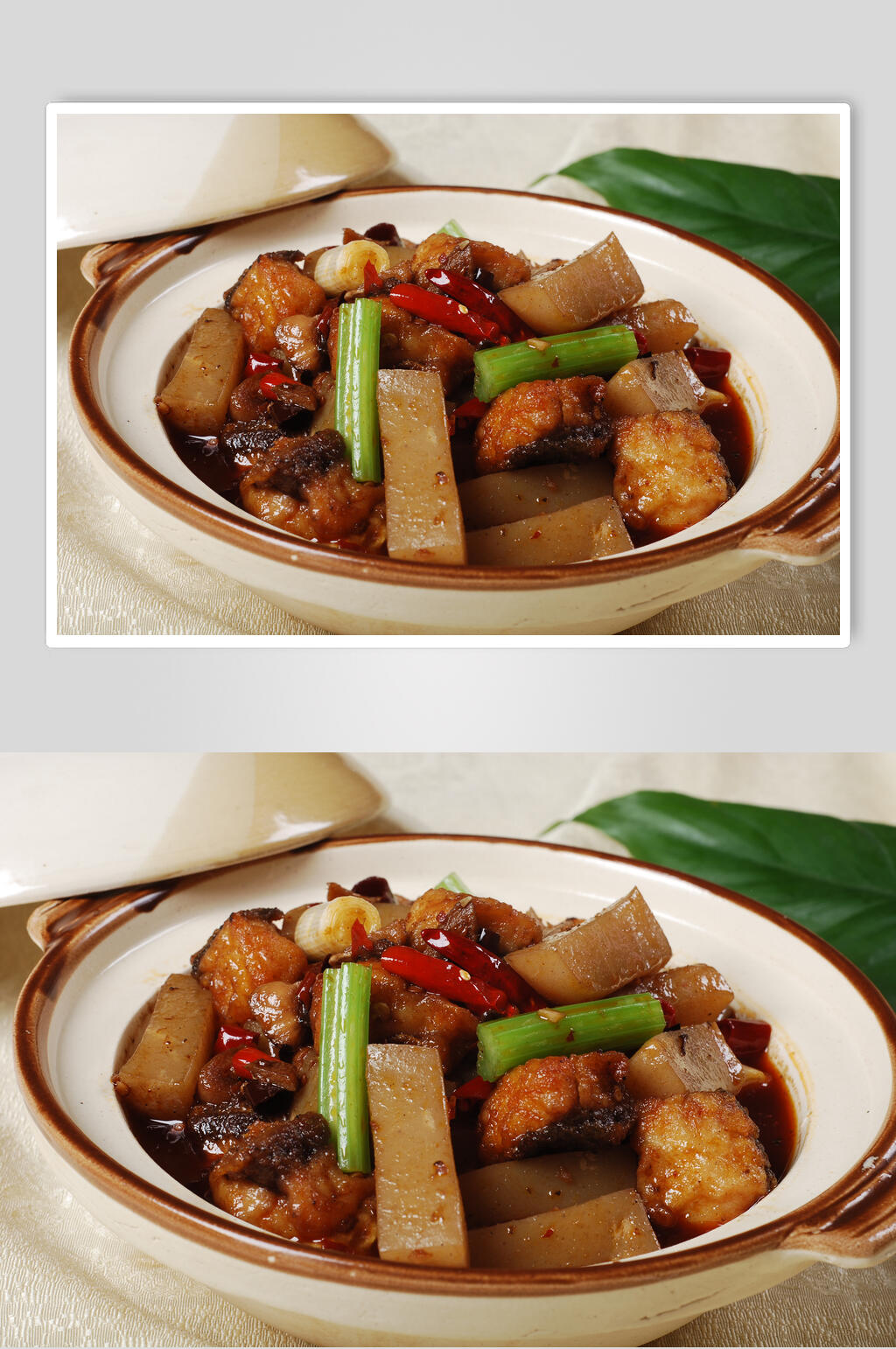 蘑芋烧鱼块高清图片素材